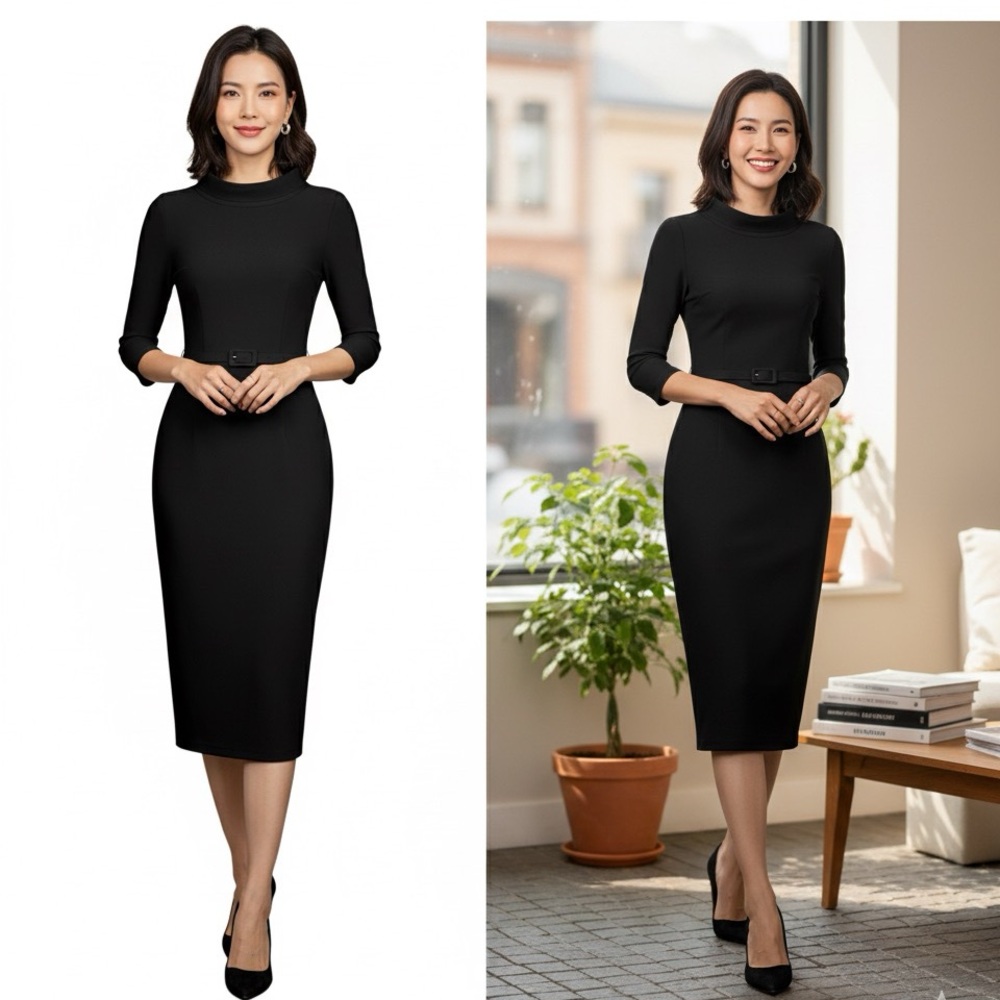 NWT  Women's 1950s Vintage 3/4 Sleeve Elegant Collar‎ Cocktail Eveni…
